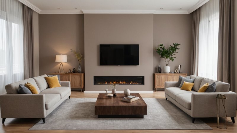visuel balance, boligindretning, indretningsdesign, harmoni, møbelarrangement, belysning, teksturer, farver