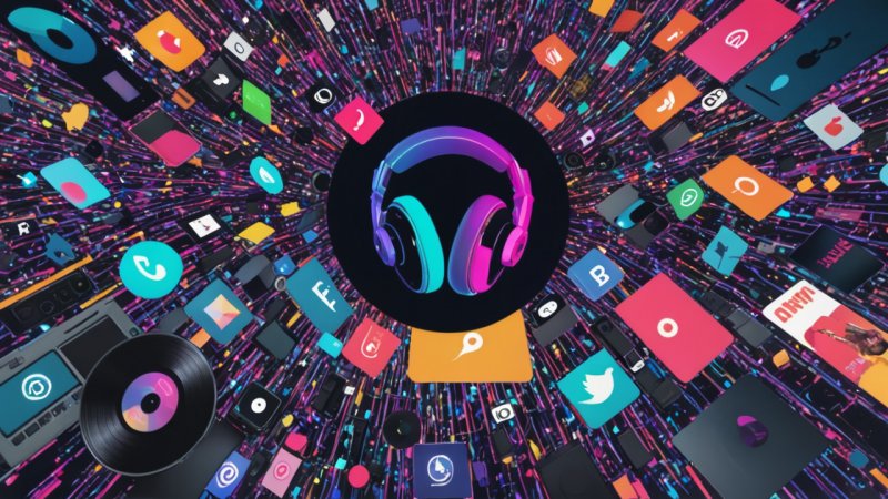 teknologi, musikindustri, streamingtjenester, sociale medier, musikproduktion, distribution