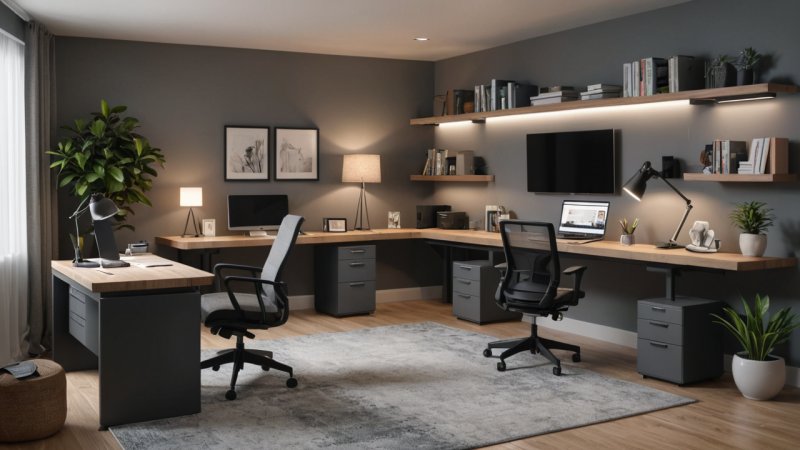 fjernarbejde, teknologi, produktivitet, kommunikationsværktøjer, projektstyring, cybersikkerhed, ergonomisk arbejdsplads, arbejdskultur