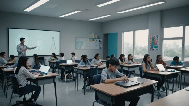 fremtidig uddannelse, teknologi i læring, digitale klasseværelser, online uddannelse, interaktiv læring