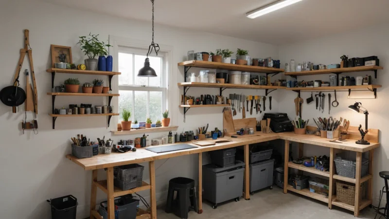 hjemmeværksted, organisation, sikkerhed, værktøj, DIY projekter